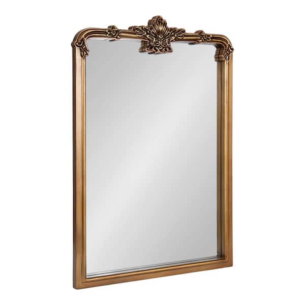 Kate and Laurel Elowyn 24.25 in. W x 36.00 in. H Gold Rectangle Traditional Framed Decorative Wall Mirror