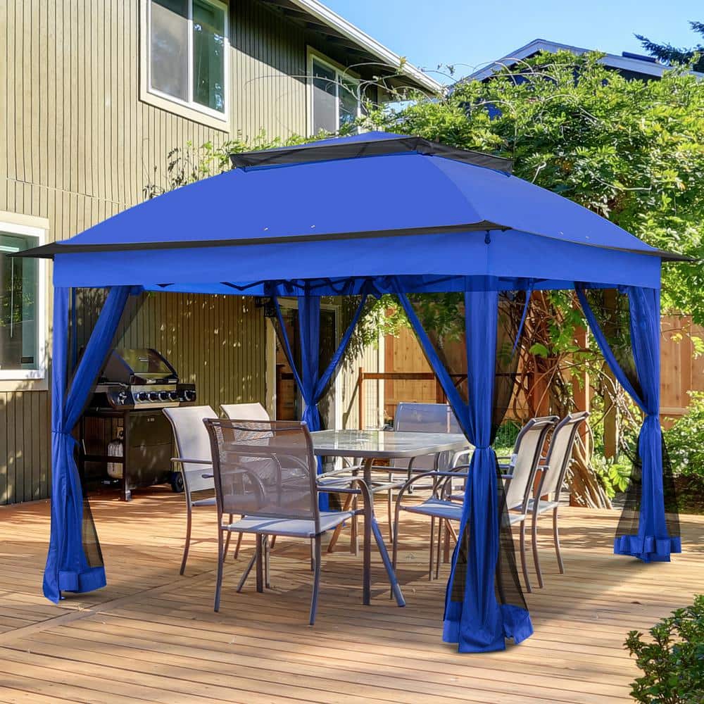 EAGLE PEAK 11 ft. x 11 ft. PopUp Gazebo Shelter with Screen G121BLU