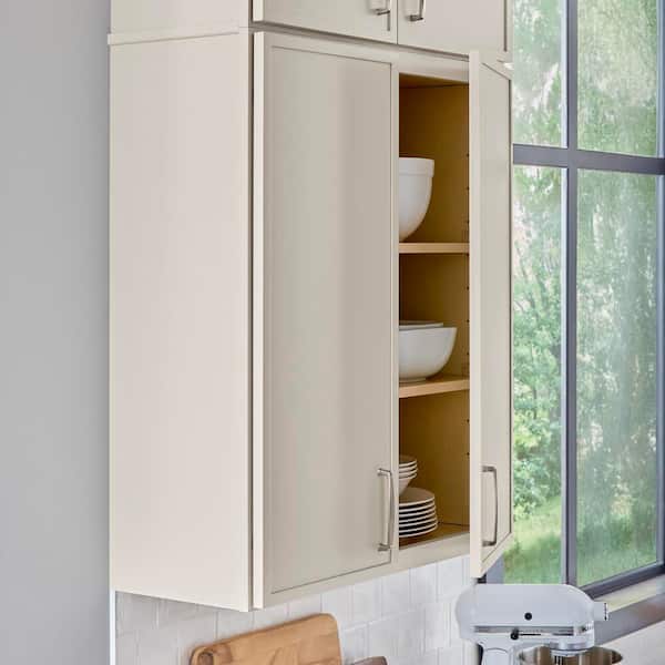 Leyton 30 in. W x 12 in. D x 42 in. H Ready to Assemble Plywood Slim Shaker Wall Kitchen Cabinet in Antique White