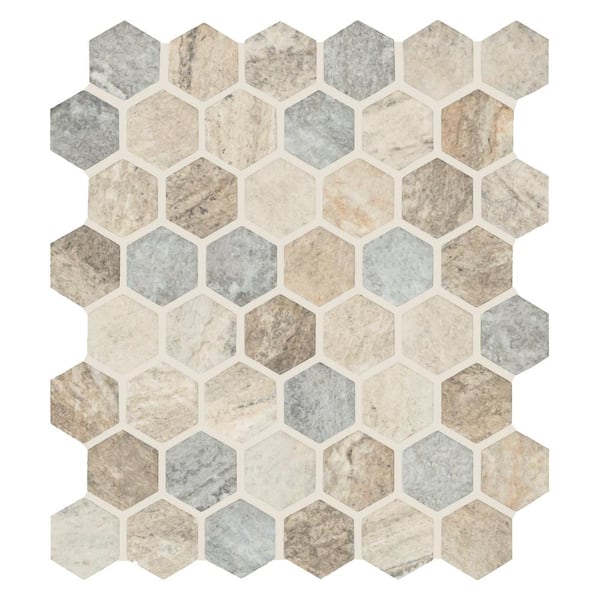 MSI Take Home Tile Sample - Stonella Hexagon 4 In. X 4 In. Textured ...