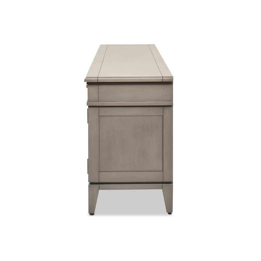 Dauphin 71" Glam Grey Cashmere TV Console with Gold Accents