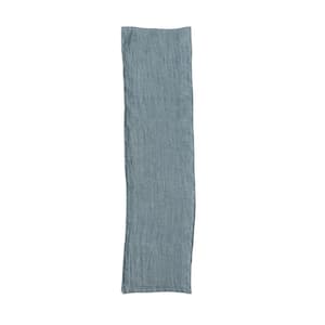 14 in. W x 108 in. L Mint Green Solid Stonewashed Linen Table Runner