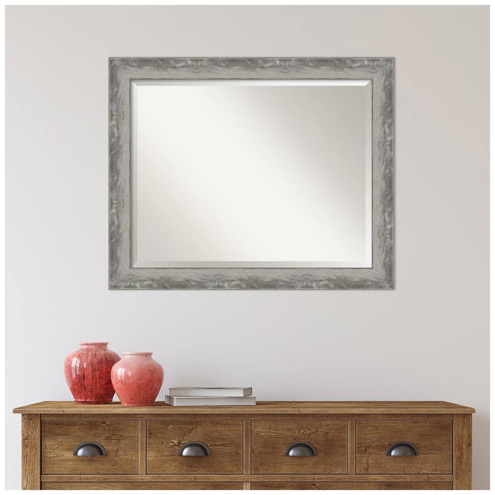 Waveline Silver Full-Length Rectangular Bathroom Mirror
