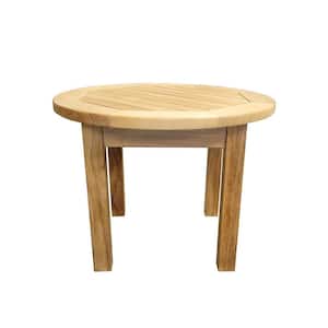 Asia 24 in. Round Natural Teak Outdoor Side Table