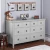 evolur julienne 6 double dresser antique grey mist 6-Drawers 838-AM Black Emerald