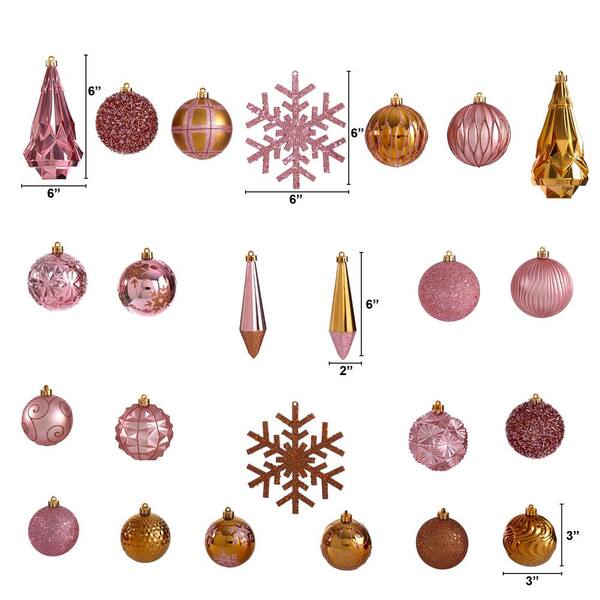NEW 48 Piece Shatterproof Ball Christmas Tree Ornaments 1.5" Red/Green/Gold 