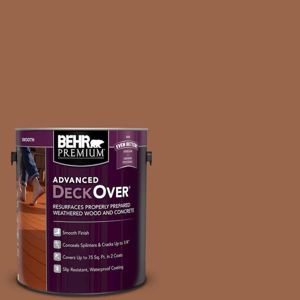 BEHR Premium Advanced DeckOver 1 gal. #SC-122 Redwood Naturaltone Smooth Solid Color Exterior Wood and Concrete Coating