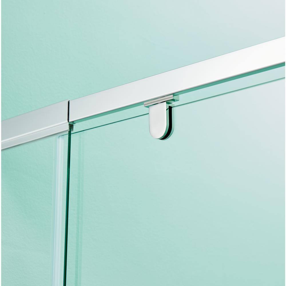 36'' W x 72'' H Clear Glass Pivot Shower Door with Chrome Frame