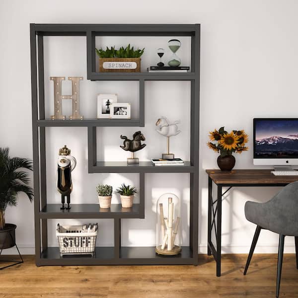 TRIBESIGNS WAY TO ORIGIN Benjamin 69.3 in. Black Wood 6-Shelf