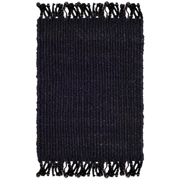 SAFAVIEH Natural Fiber Black Doormat 3 ft. x 5 ft. Solid Area Rug
