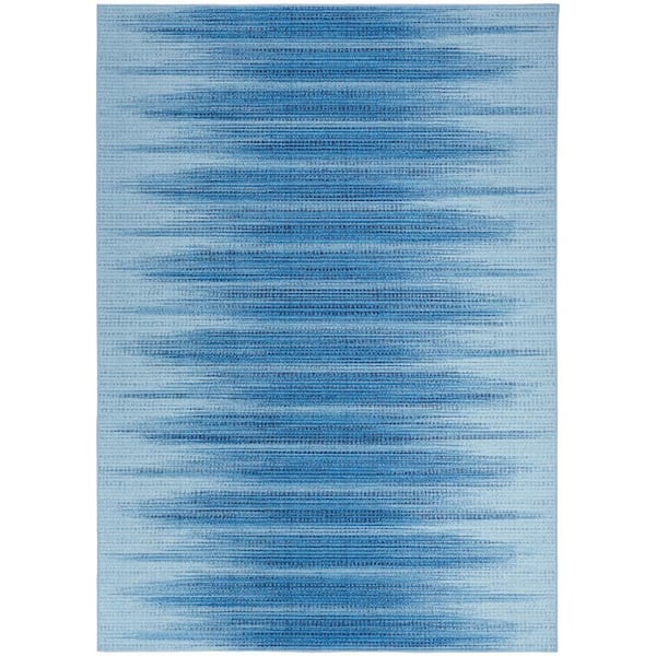 Nourison Vintage Home Blue 4 ft. x 6 ft. Abstract Contemporary Area Rug