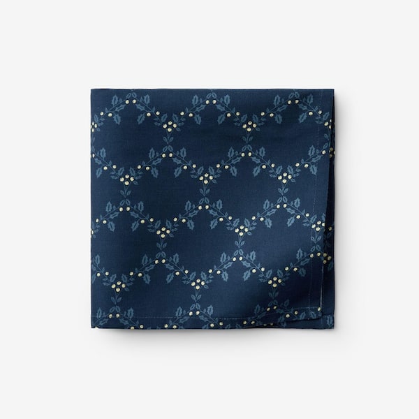 Company Cotton Reindeer 19 in. W x 19 in. H Blue Cotton Napkins Set of 4