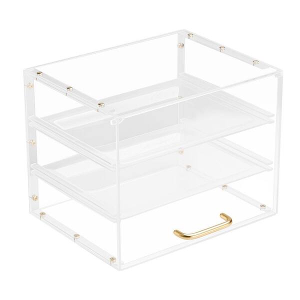 Bakery Display Case, 3-Tier Commercial Countertop Pastry Display Case, Clear Acrylic Bread Box, 13 x 10.2 x 10.2 in.
