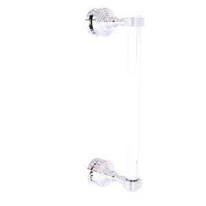 Pacific Grove Collection 12 Inch Single Side Shower Door Pull with Groovy Accents in Polished Chrome