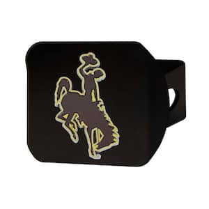 NCAA University of Wyoming Color Emblem on Black Hitch Cover