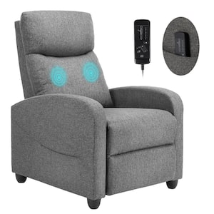 Grey Modern Fabric Adjustable Recliner Chair with 8 Massage Modes