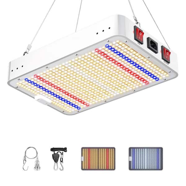 2025 Series Silver Indoor LED Grow Light White Full Spectrum for Hydroponic Plants, 2 x 2 ft. Coverage, Veg Bloom