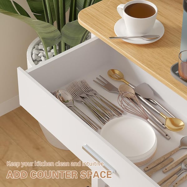 VECELO Kitchen Island Cart on Wheels, 40 in. Rolling Utility Cart