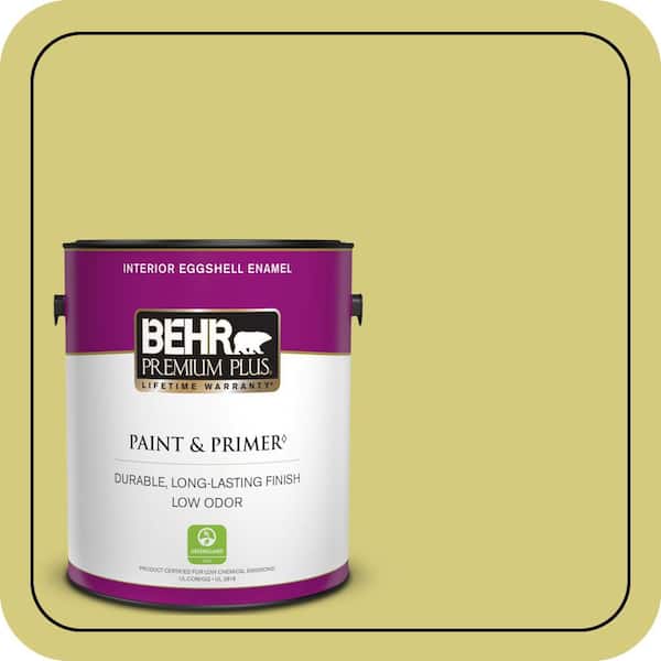BEHR PREMIUM PLUS 1 gal. #P350-4 Spring Grass Eggshell Enamel Low Odor Interior Paint & Primer