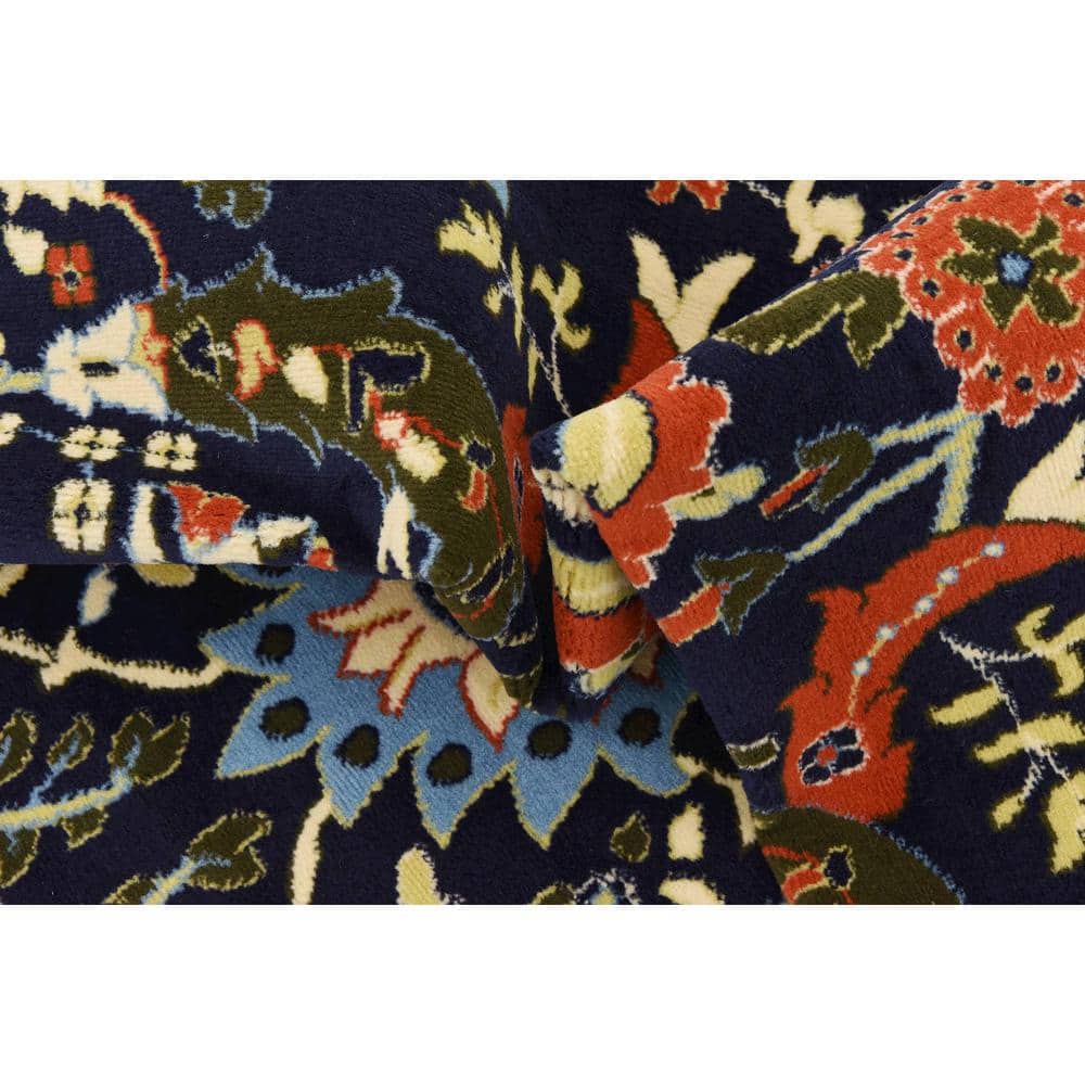 Handmade Rectangular Navy Blue Synthetic Memory Foam Rug