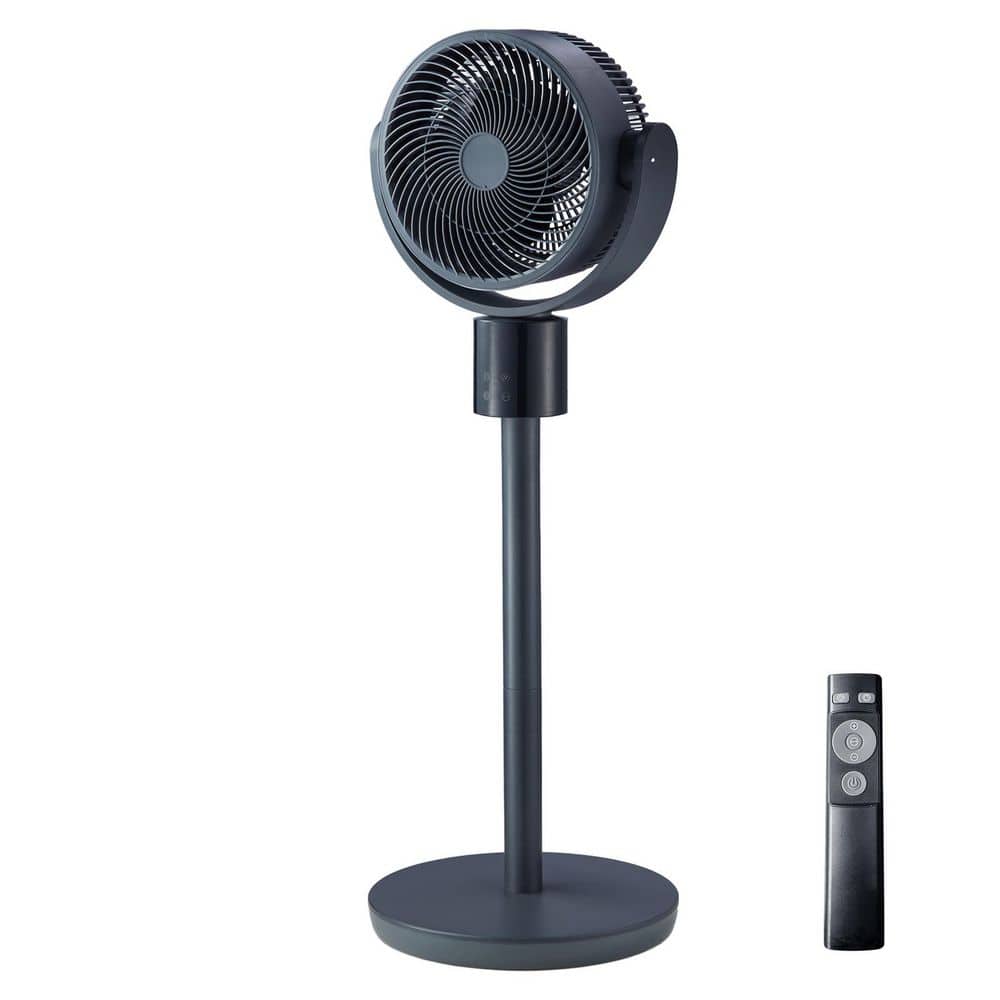 Blue Gray 7-In. Pedestal Fan, Oscillating Standing Floor Fan with DC Motor, Remote Control, 12 Speeds & 3 Modes price history on PriceWatchPro