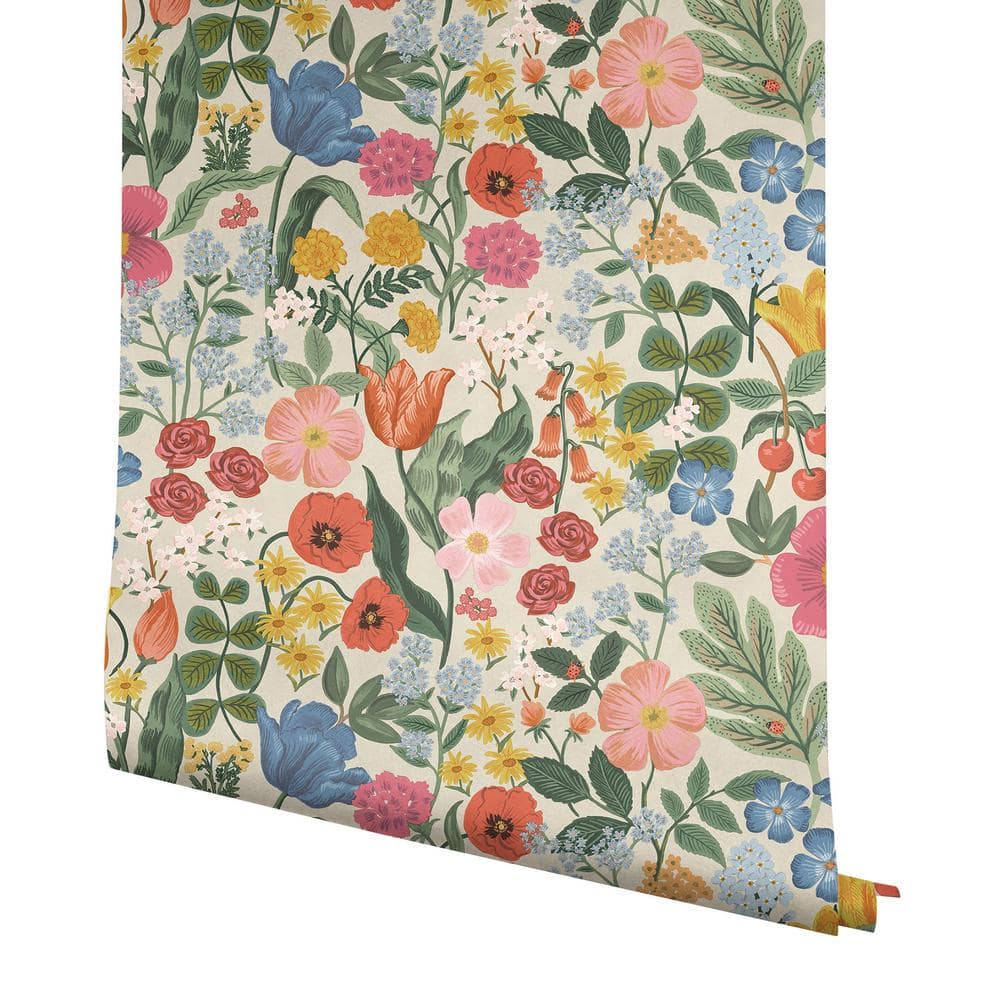 Cream Multicolor Botanical Non-Pasted Wallpaper