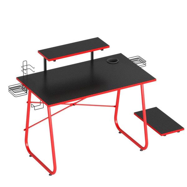 Bestier 51.18 in. Black and Red Computer Desk D391SRED The Home Depot