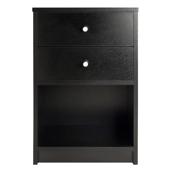 Winsome Ava Accent Table with 2 Drawers in Black Finish
