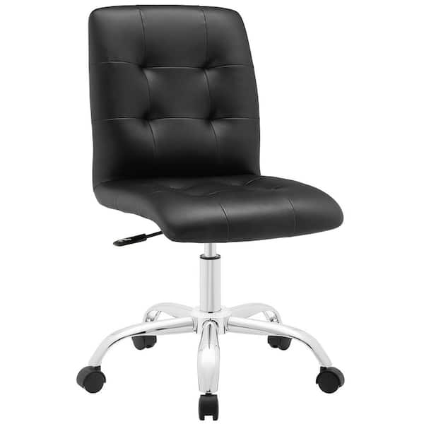 Prim Armless Mid Back Office Chair in Black