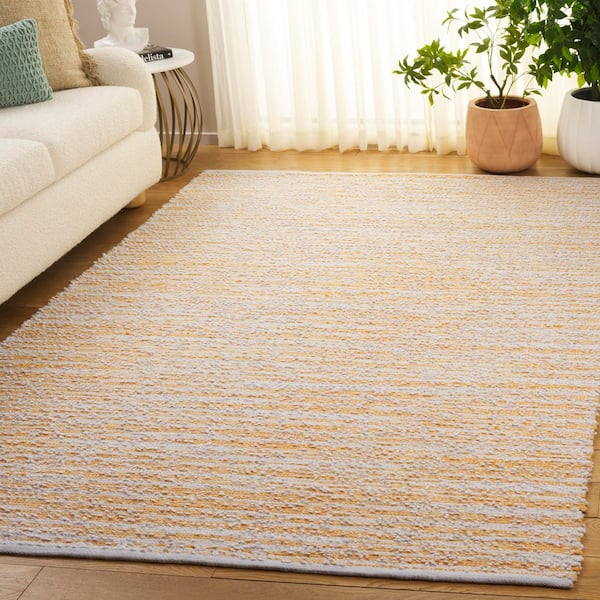 Renewal 8 ft. x 10 ft. Orange/Ivory Abstract Striped Area Rug