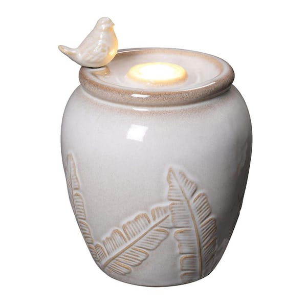 LED Tabletop Bird Bubbler Urn Fountain