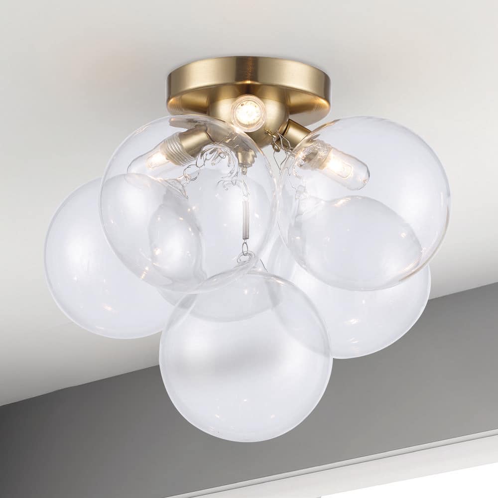 【aurora】　⑥ f929 Monteaux Lighting Aurora 13.3 in. 3-Light Gold Flush Mount Ceiling