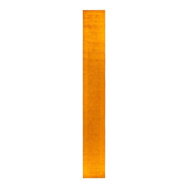Overdyed Gold 3 ft. x 20 ft. Solid Wool Indoor Runner Rug