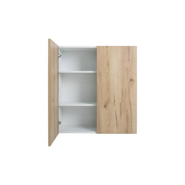 Cambridge Radiance 27 in. W x 12 in. D x 36 in. H Ready to Assemble Slab Wall Kitchen Cabinet in Light Oak