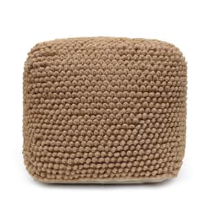 Grewell Natural Handcrafted Tufted Cube Pouf