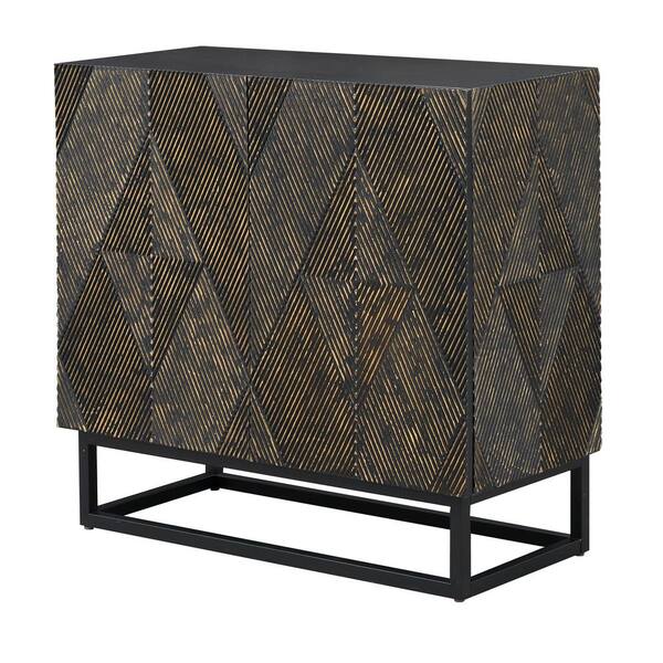 Coast to Coast imports 37 in. Reese Textured Finish MDF Rectangle Storage Cabinet with 2-Door