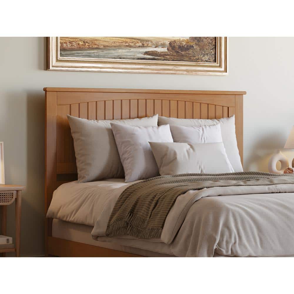 Nantucket Light Toffee Queen Wood Upholstered Bed with Headboard