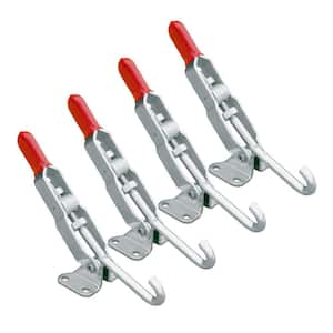 375 lbs. Holding Capacity, J Hook Toggle Clamp 451 w Hook Type Draw Latch Pull Action (4-Pack)