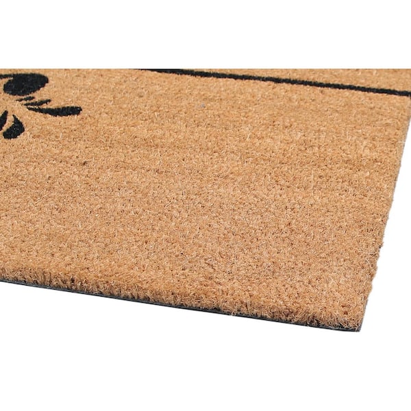 Chesapeake Coir Natural Black Non-Slip Outdoor Doormat (36 in. x 72 in.)