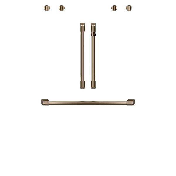 Cafe Double Convection Wall Oven Handle and Knob Kit in Brushed Bronze