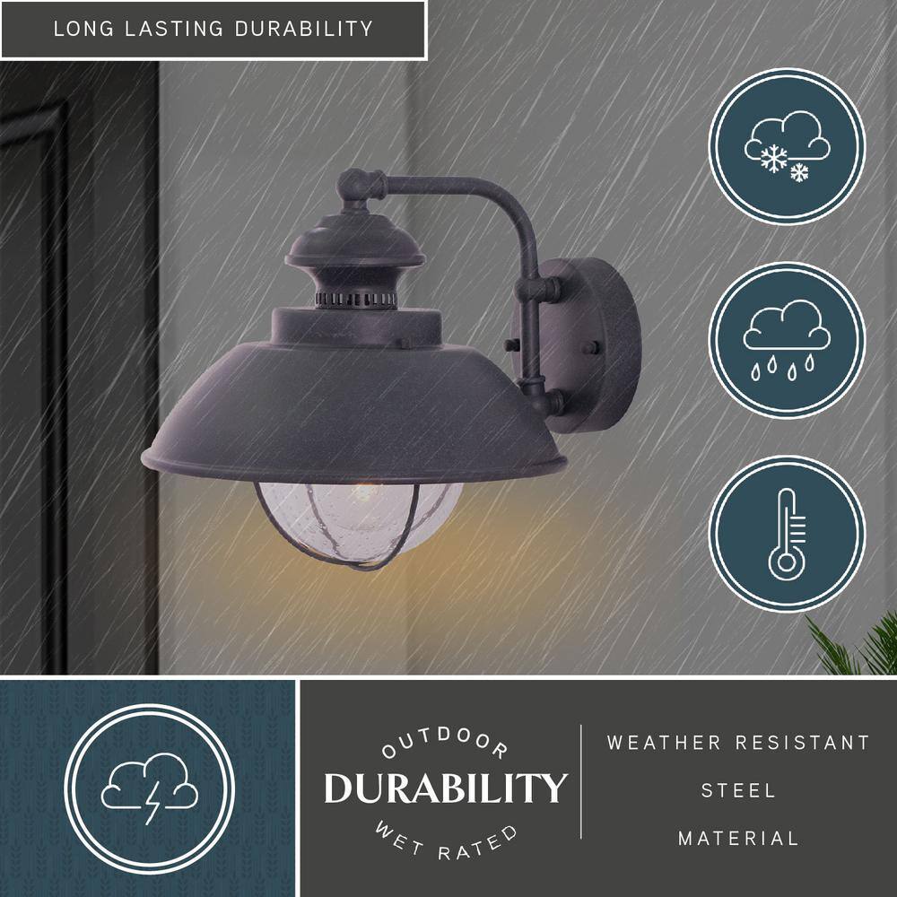 Harwich Textured Gray Steel 11.5" Outdoor Wall Lantern