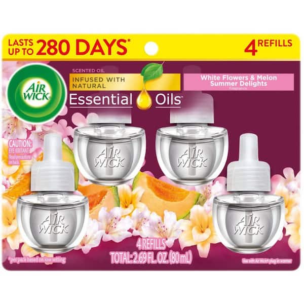 0.67 oz. Summer Delights White Flowers and Melon Scented Oil Plug-In Automatic Air Freshener Refill (4-Refills)