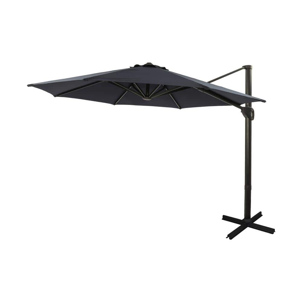 11 ft. Cantilever Offset Outdoor Patio Umbrella with Waterproof and UV resistant in Blue -  Clihome, CL-11BL