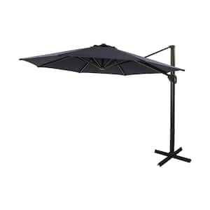 11 ft. Cantilever Offset Outdoor Patio Umbrella with Waterproof and UV resistant in Blue
