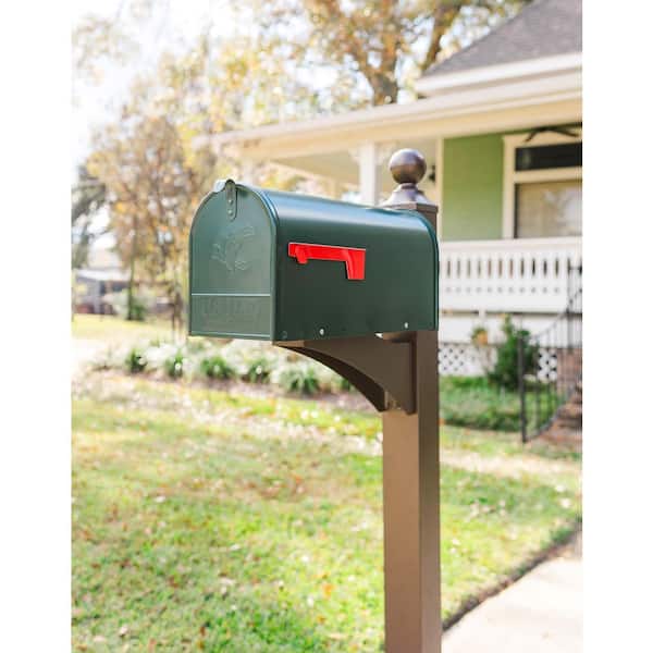 Elite Green, Large, Steel, Post Mount Mailbox