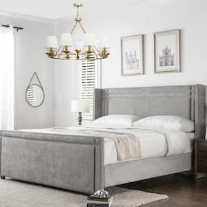 Elle Silver Grey King Upholstered Bed