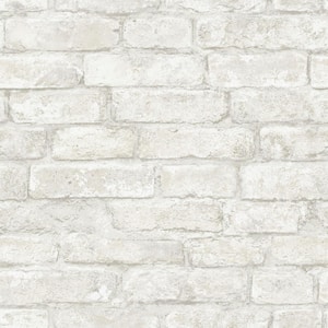 White Denver Brick White Textured Wallpaper Sample