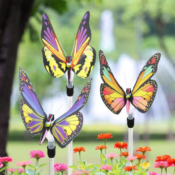 3 pc Artificial feather fake butterfly butterfly decoration terrace and  garden decoration exterior garden ornament бабочки