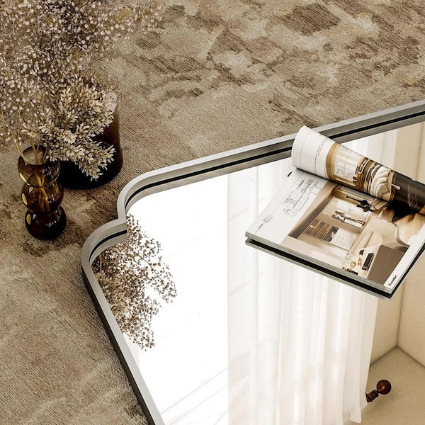 XRAMFY Silver 30 in. W x 40 in. H Arched Modern Aluminum Alloy