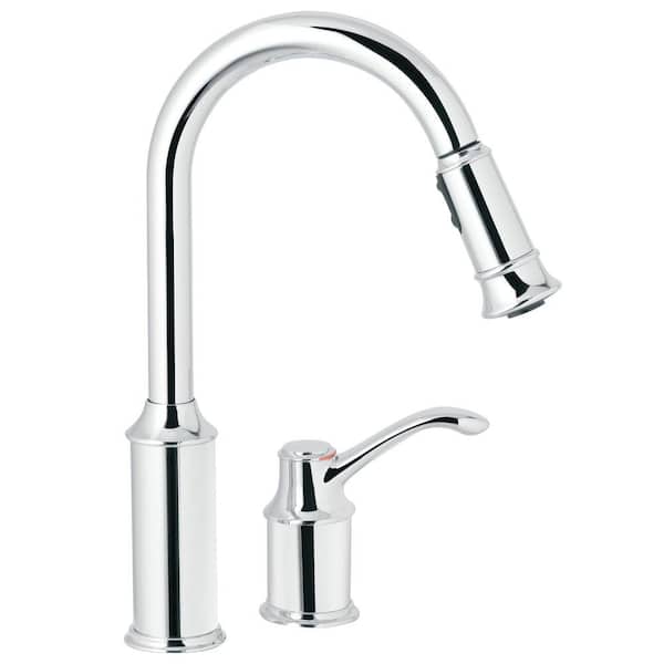 MOEN Aberdeen Single-Handle Pull-Down Sprayer Kitchen Faucet with Reflex in Chrome